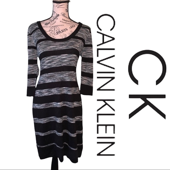Calvin Klein Black and Gray Ladies Dress Size Medium - Picture 1 of 14